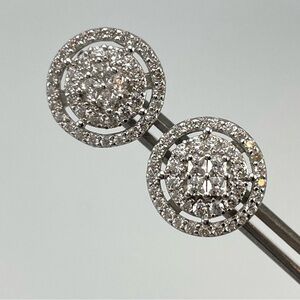 Beautiful DBJ 925 Sterling Silver CZ Rhinestone Round Stud Earrings Elegant Cute